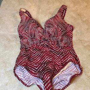 Miraclesuit red one piece swimsuit size 16